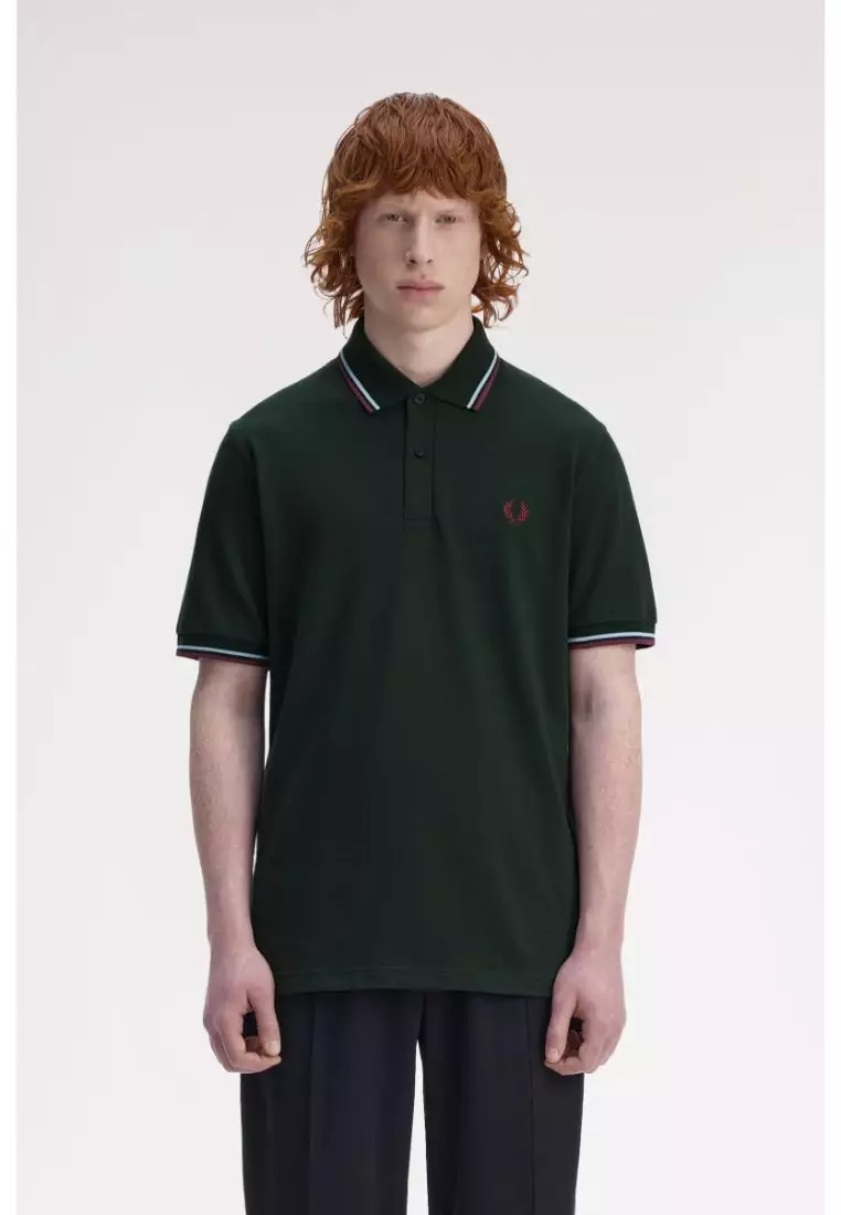 Buy Fred Perry Fred Perry M12 Twin Tipped Fred Perry Shirt (Night Green ...