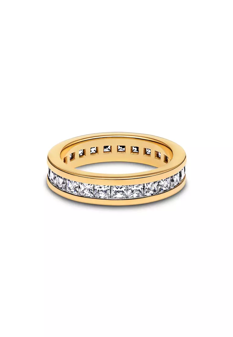Pandora 14k Gold Plated Eternity Channel Ring