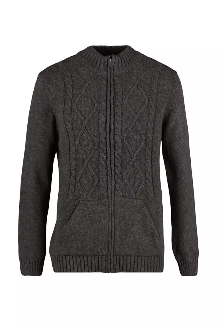 Mens black on sale knit cardigan