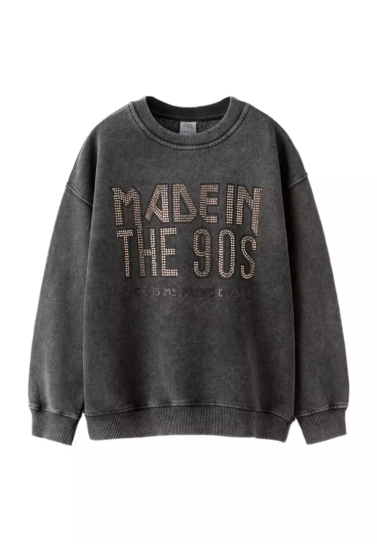 ZARA Printed Washed Sweatshirt 2025 | Buy ZARA Online