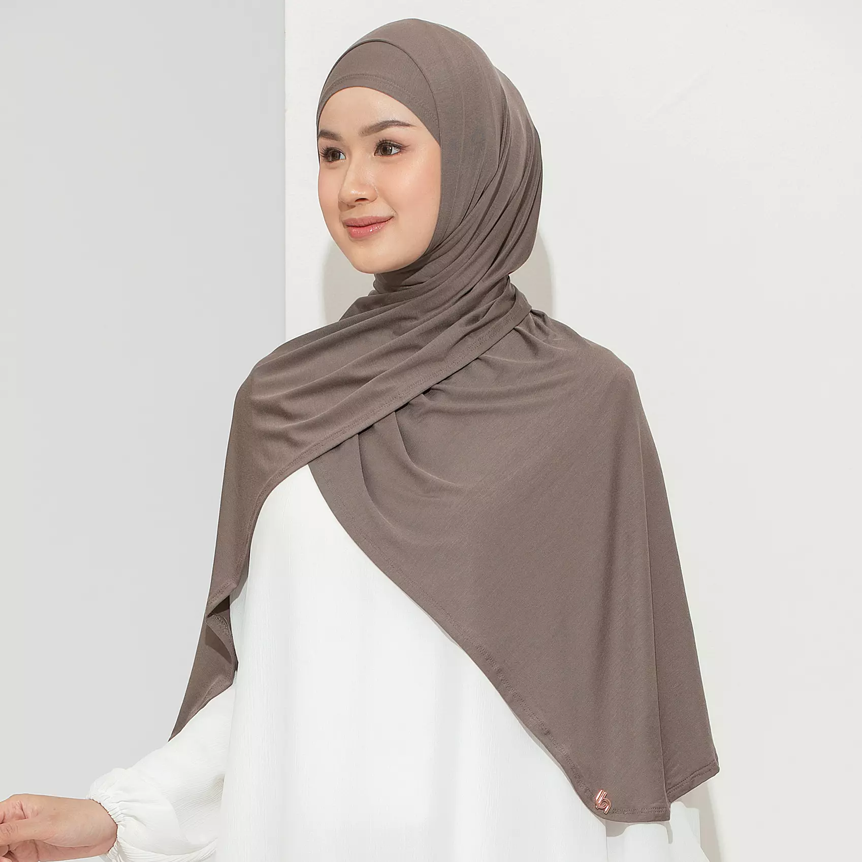 Ten Shawl Brown Muffin (Tencel Curved Pashmina Special Anniversary Collections)