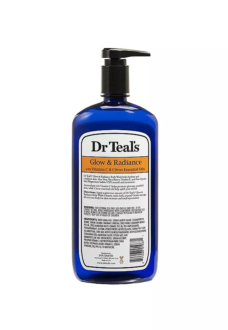 Dr Teal's Glow and Radiance with Vitamin C and Citrus Essential Oils Body Wash Detox Bath