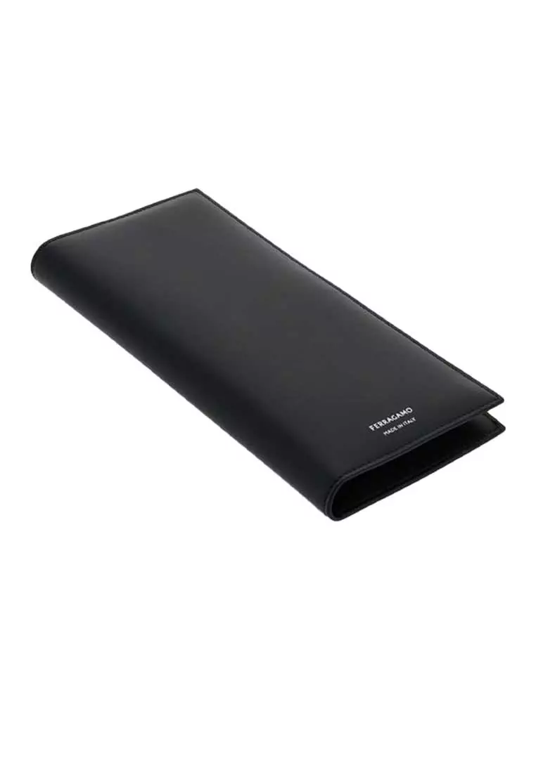 Classic Men's Leather Slim Long Bifold Wallet Black 770106