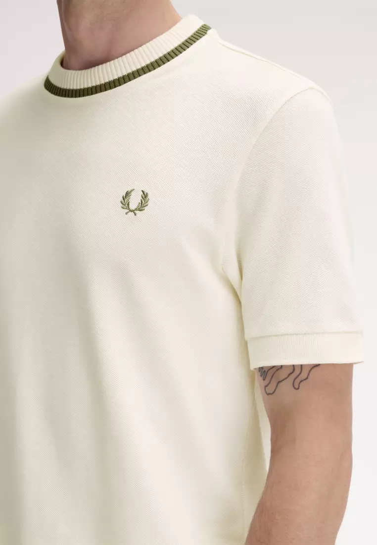 Fred Perry M7 Crew Neck Pique T-Shirt (Light Ecru)