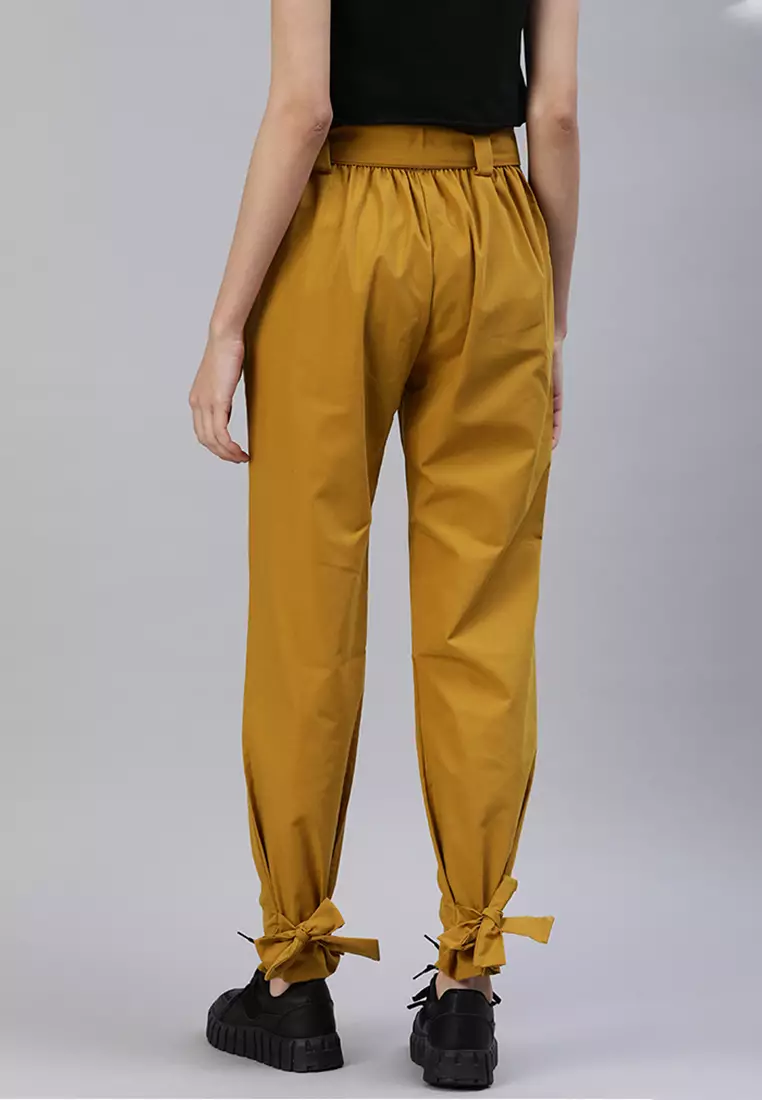 Celana Lipit Ikat Pinggang Kuning