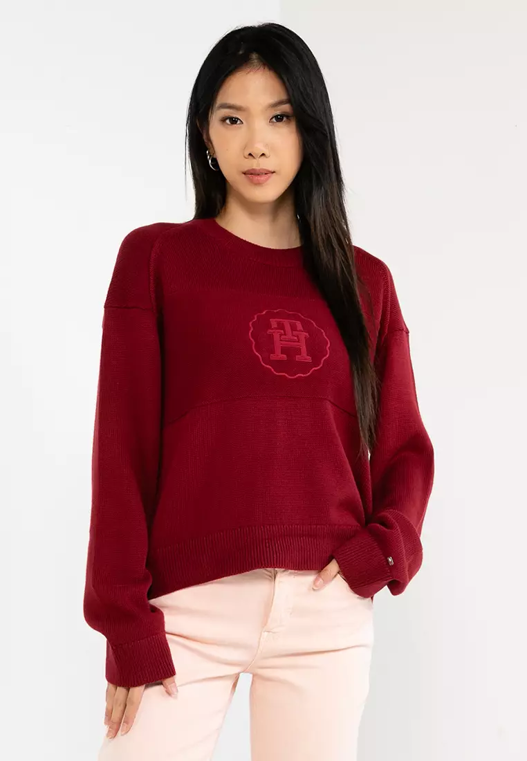 Cropped Crew Neck Sweater