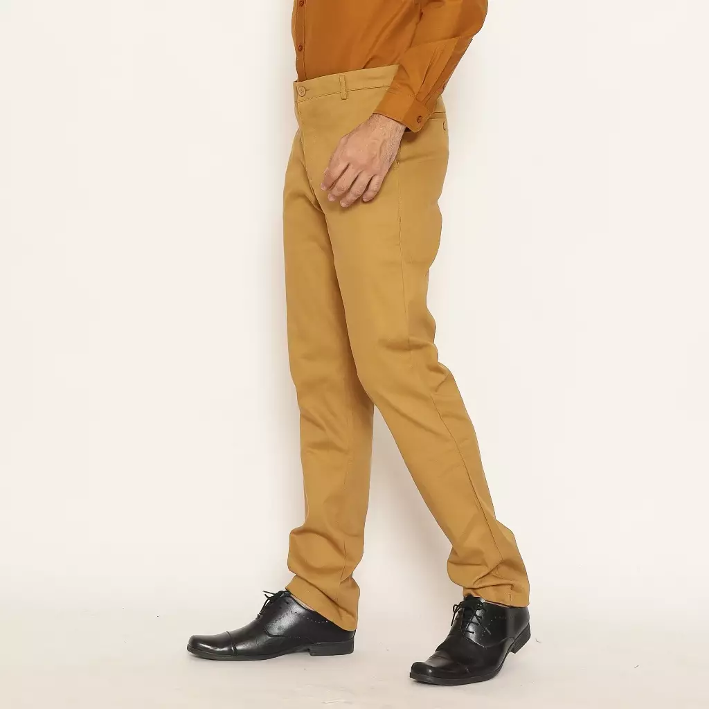 Schoeller Celana Chino Pria Slim Fit Panjang – MELVIL Khaki Polos Premium