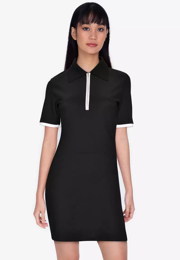 Buy ZALORA BASICS Collared Bodycon Dress with Zip Detail 2024