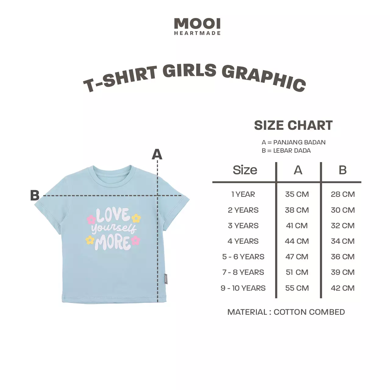 Mooi Kaos Anak Perempuan T-shirt Girls Graphic - Tea Green