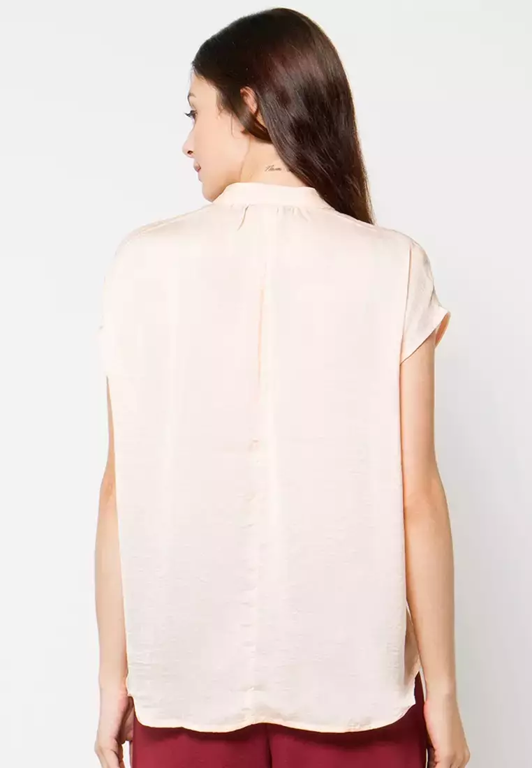 Chanira Arlene Silk Blouse-Baby Pink