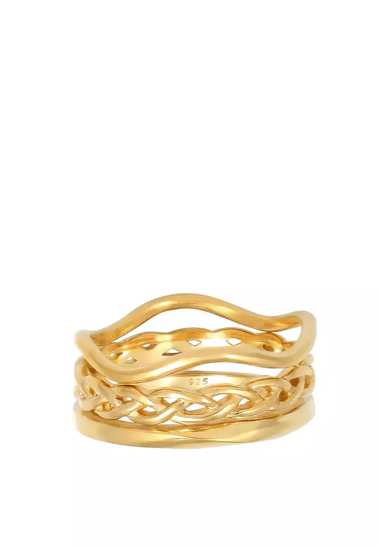 Ring Shafts Braided Twisted Gold Plated
