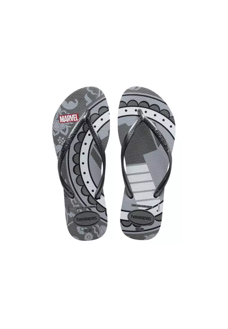 Kids Marvel Flip Flops - Steel Gray