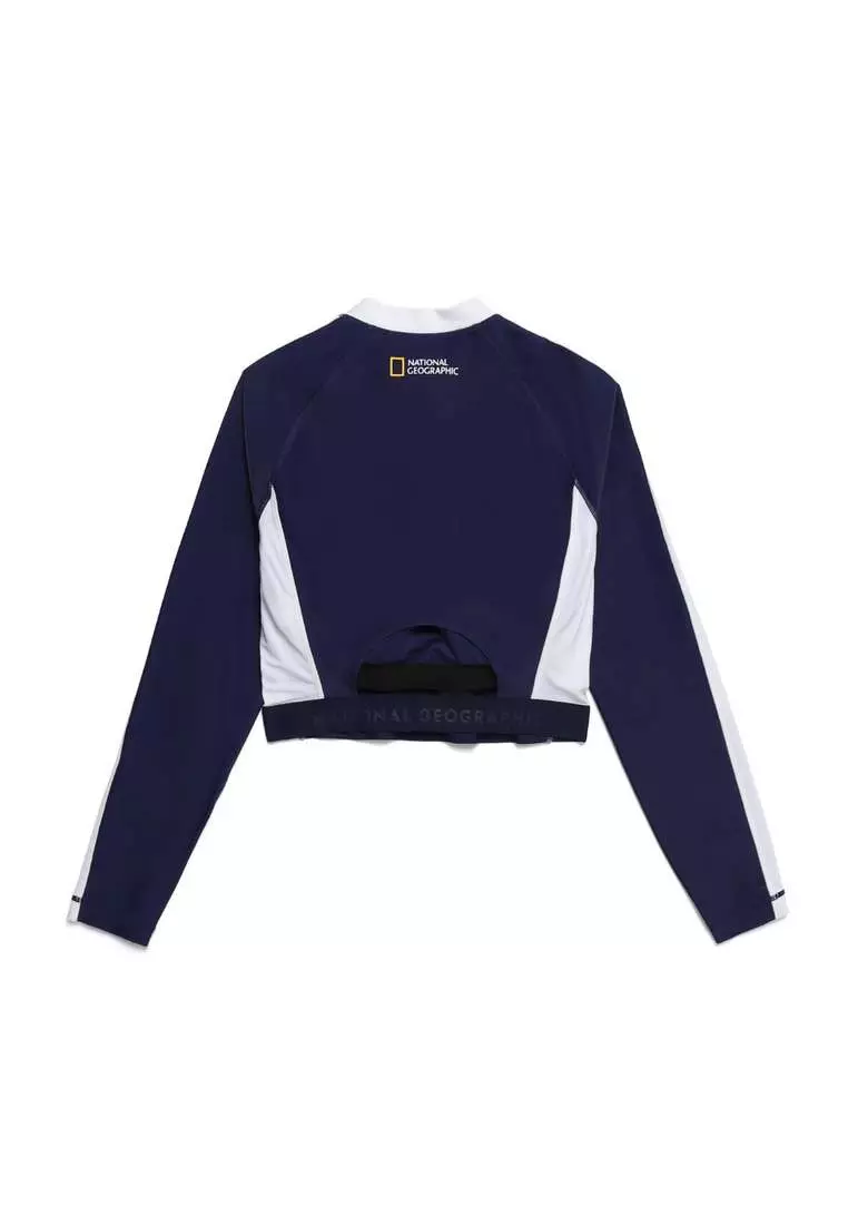 Women’s Color Block Cropped Half Zip Up Rashguard