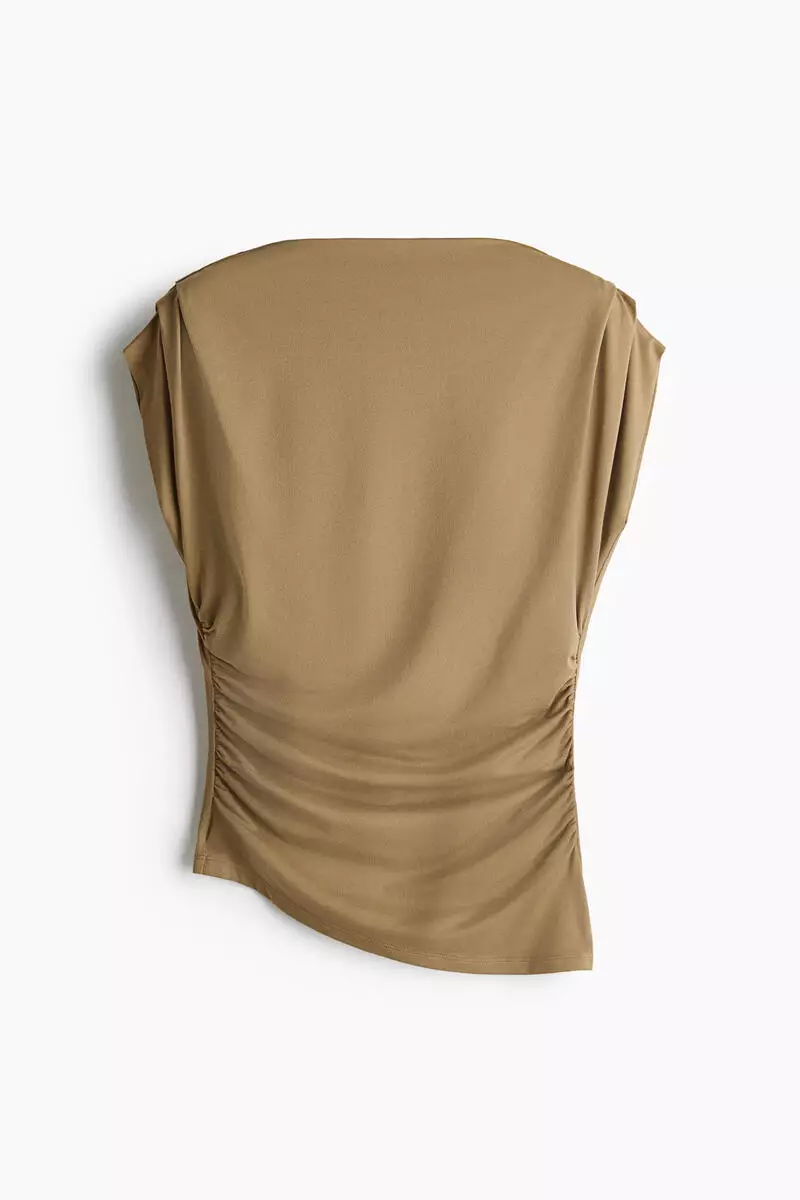 Draped boat-neck top