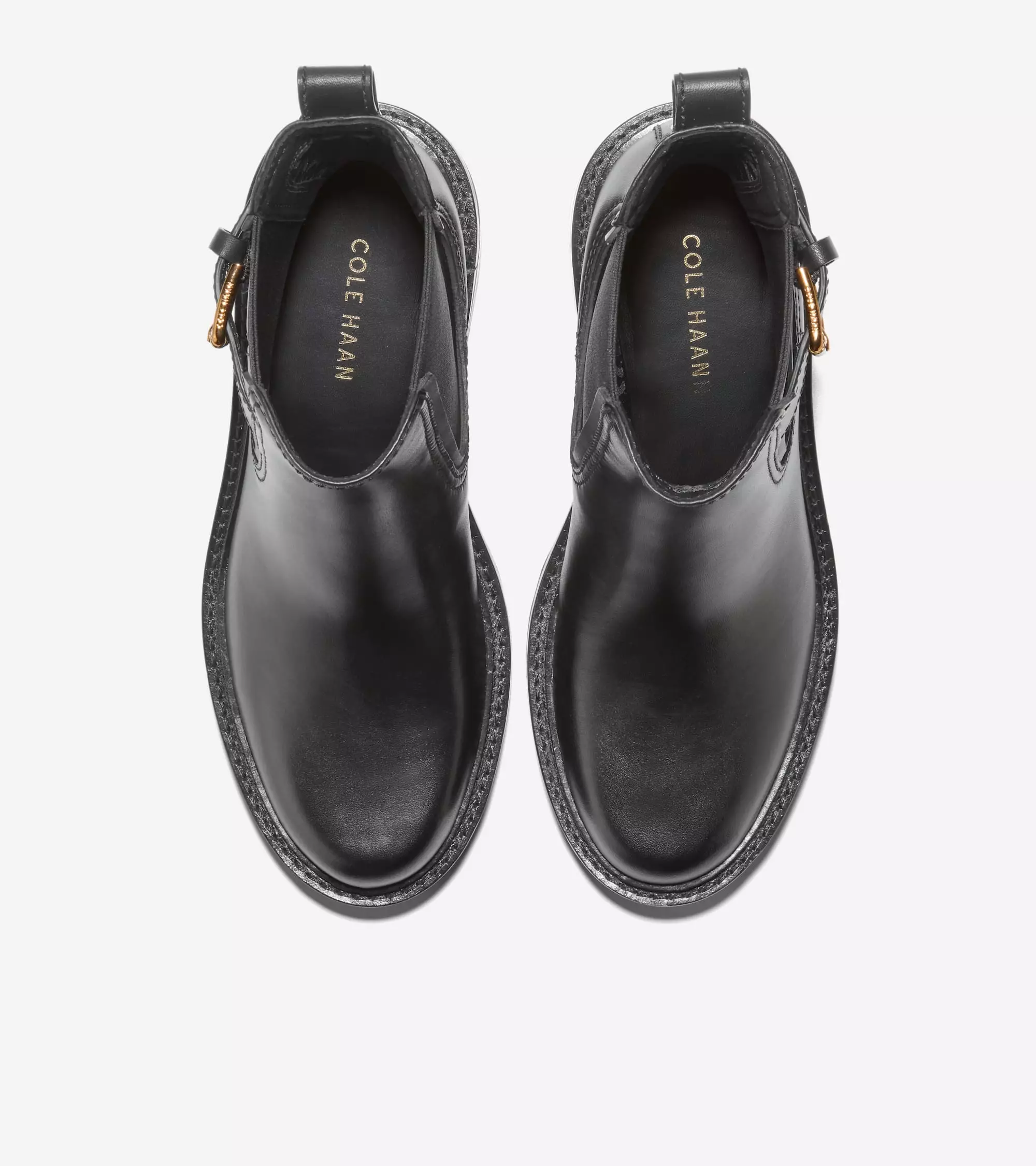 Cole Haan Women Shibley Waterproof Lug Buckle Booties - Sepatu Wanita (Black)