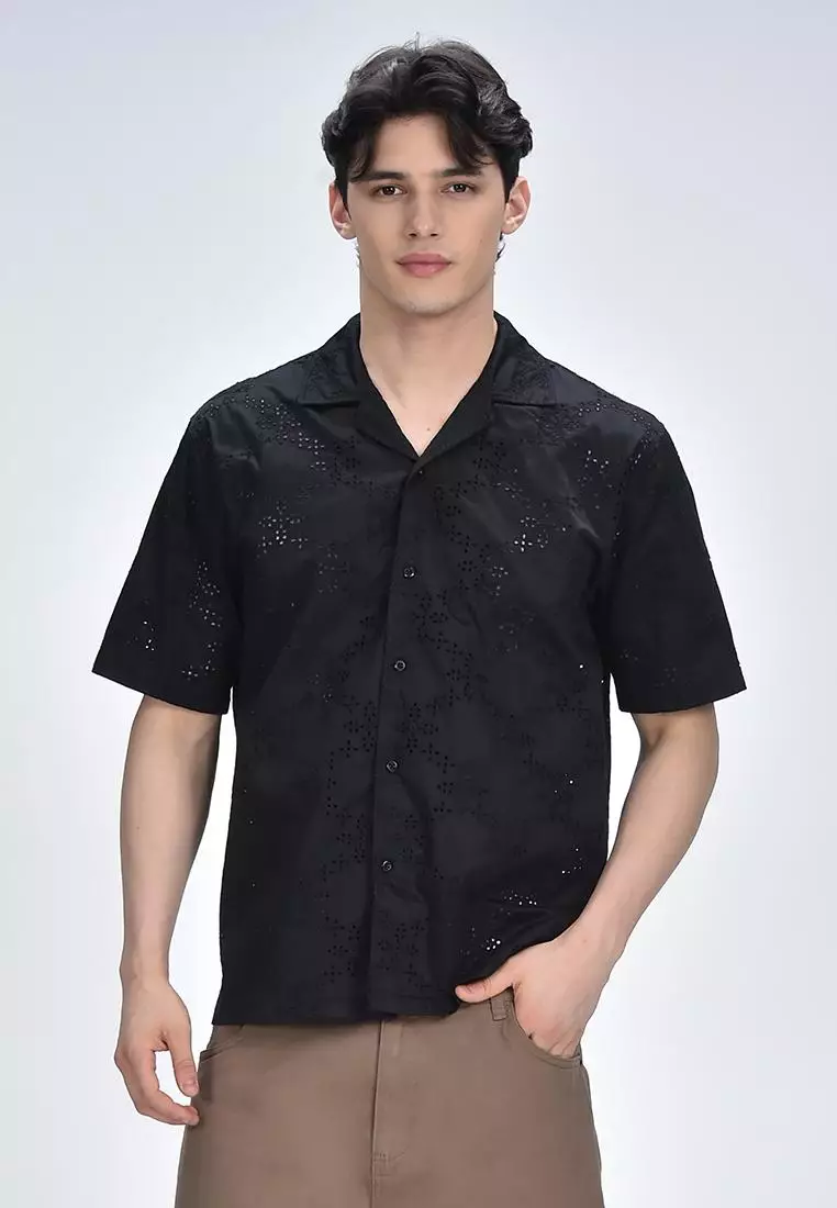 Men's Eyelet Woven Shirt