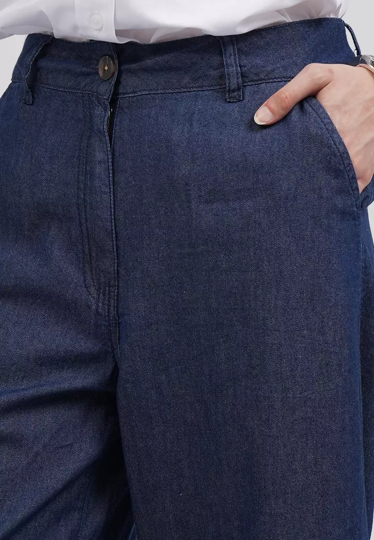 Wide Leg Light Denim Pants