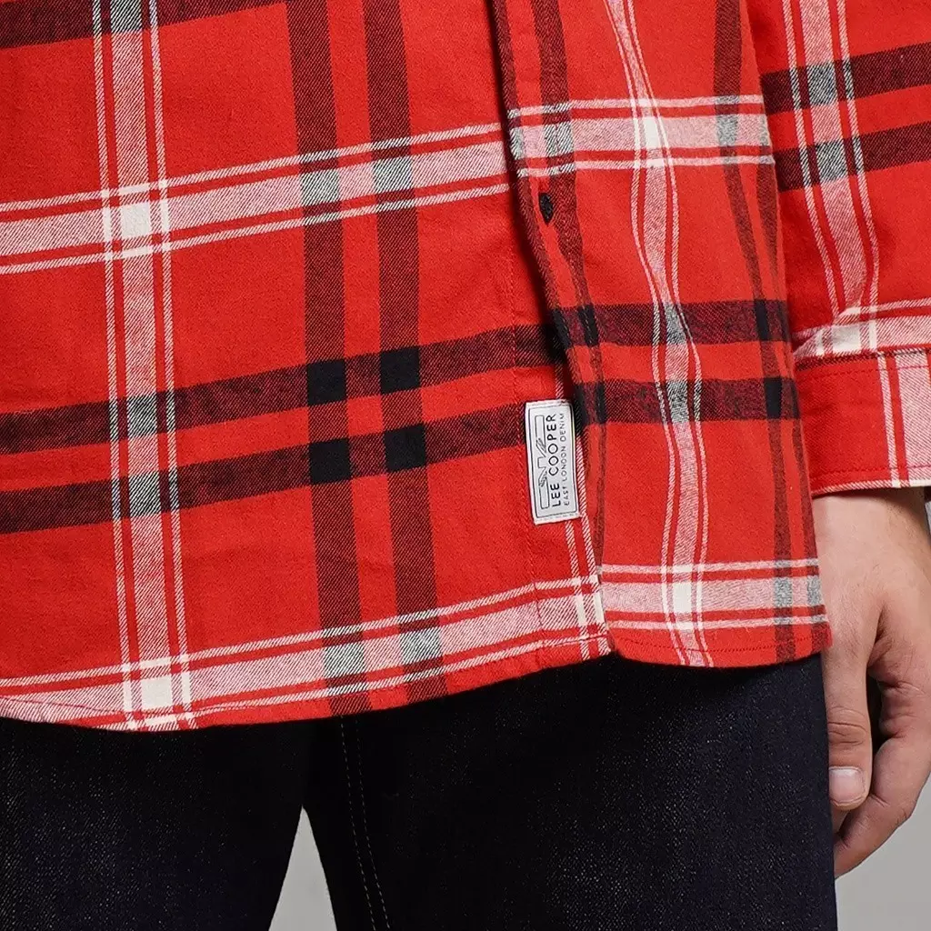 Lee Cooper Flannel Shirt Callum Orange