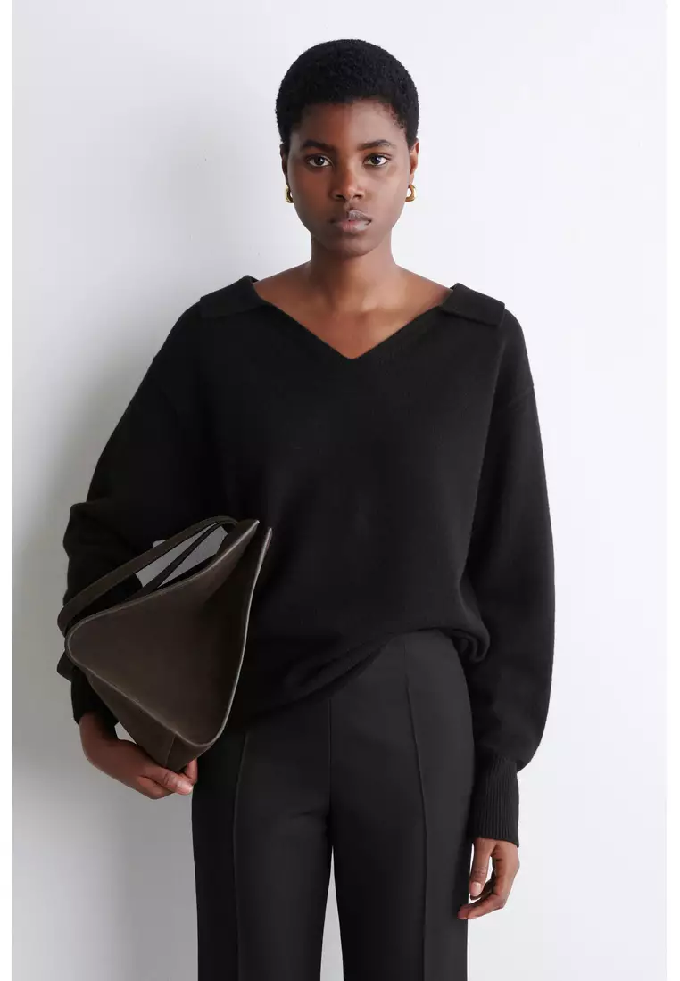 MERINO WOOL POLO JUMPER