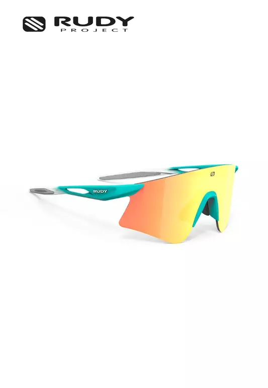 Astral Performance Eyewear in Emerald Faded White Matte-Multilaser Orange Lens