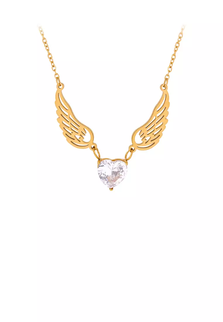 Gold angel cheap wings necklace