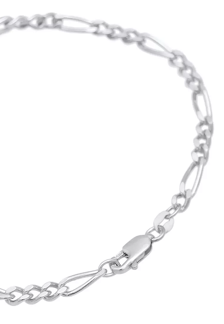 EXCLUSIVE Gelang Perhiasan Perak 925 Pria ID Plate Figaro