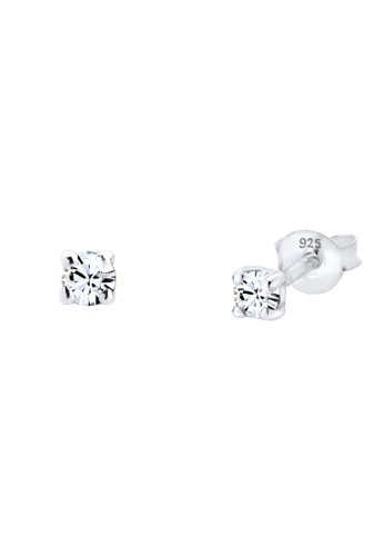 ELLI GERMANY white Earrings Classic with Crystals EL474AC99GRKMY_1