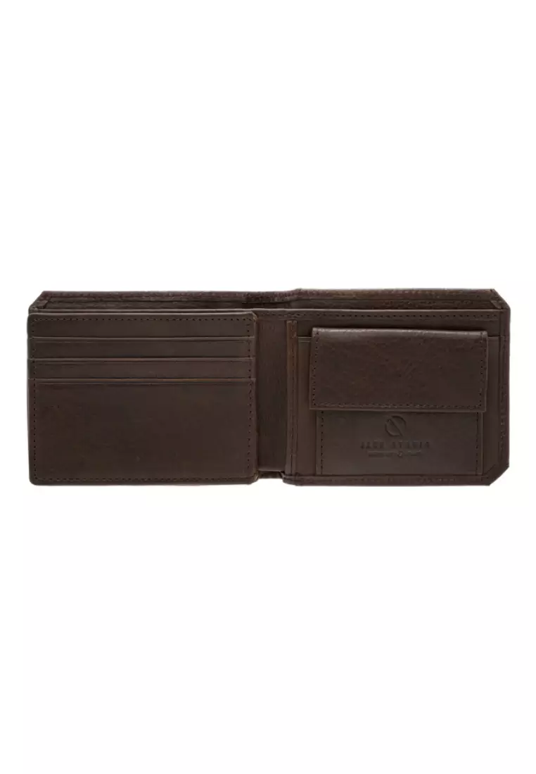 Jack Studio Vegetable Tanned Leather RFID ID Coin Bifod Wallet JWC 30858