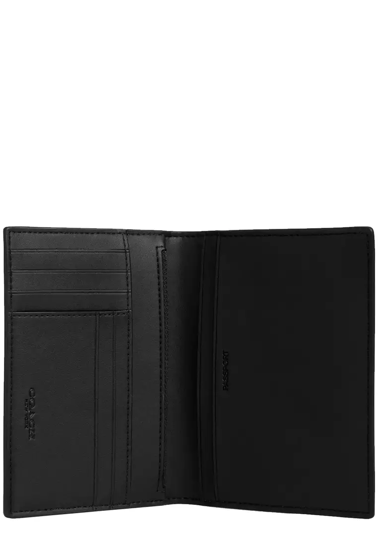 Passport Card Case In Signature Canvas in Tan/ Black CW170