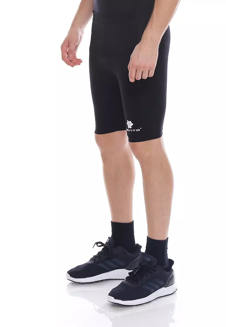 Tiento Man Short Pants Black White Celana Legging Pria Olahraga Renang Sepakbola Lari