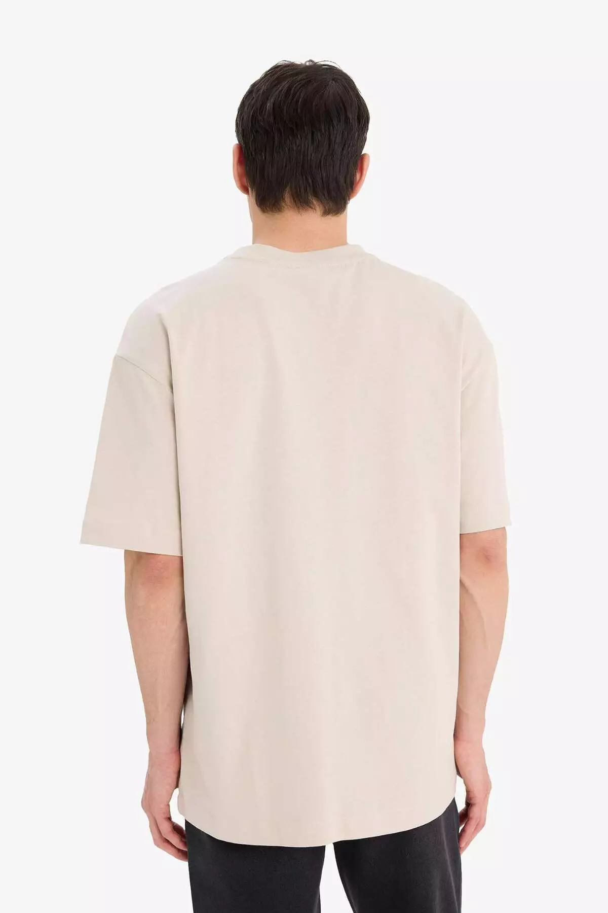 100% 棉 寬鬆闊管圓領基本款淨色短袖T恤 E6885Axns