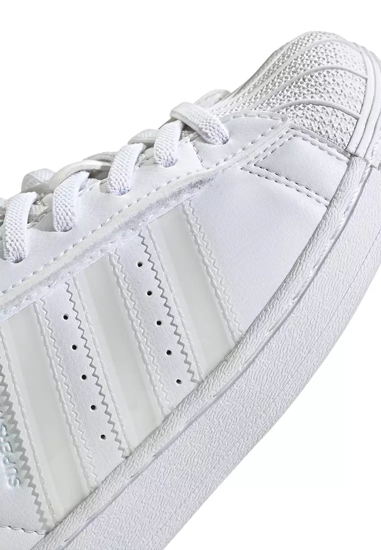 adidas gazelle silver green womens adidas Superstar LED Lights Comfort Closure Elastic Laces Athletic Shoe - Little Kid - White / White / White main image 0