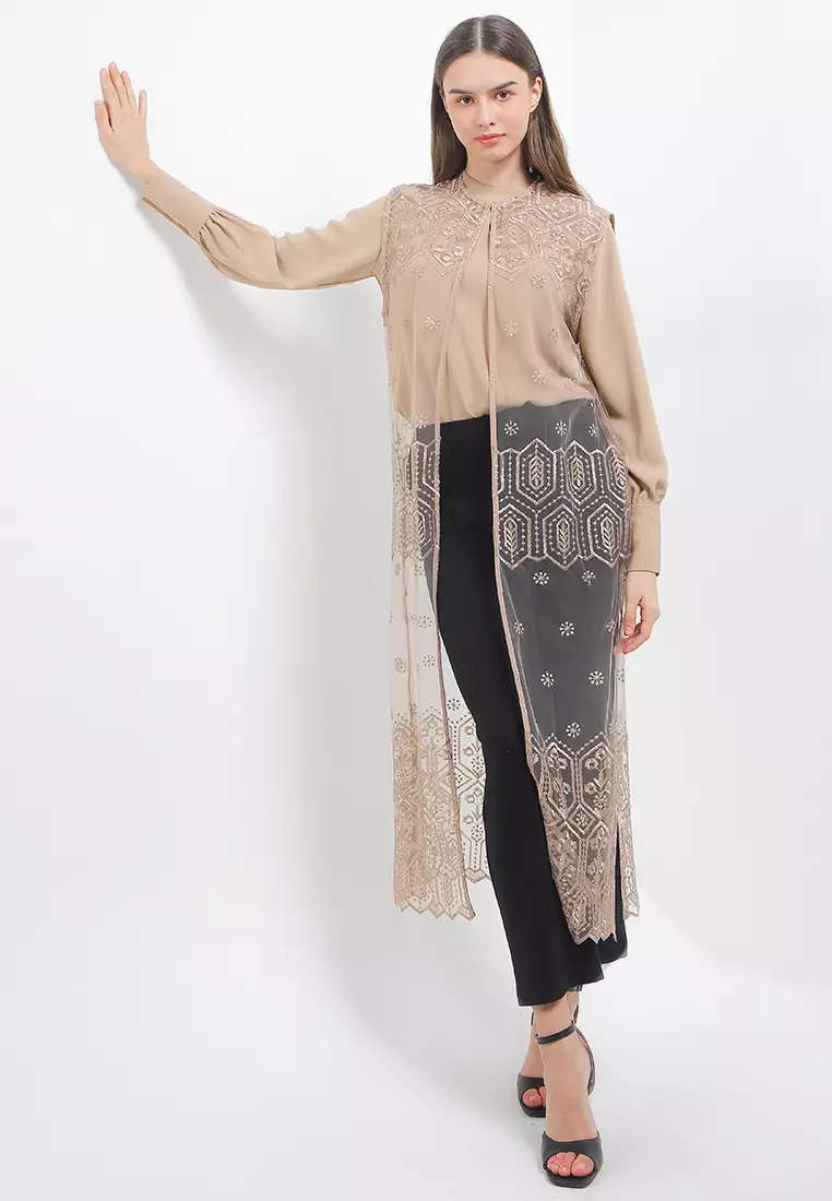 Ethnic Emb Mesh Vest