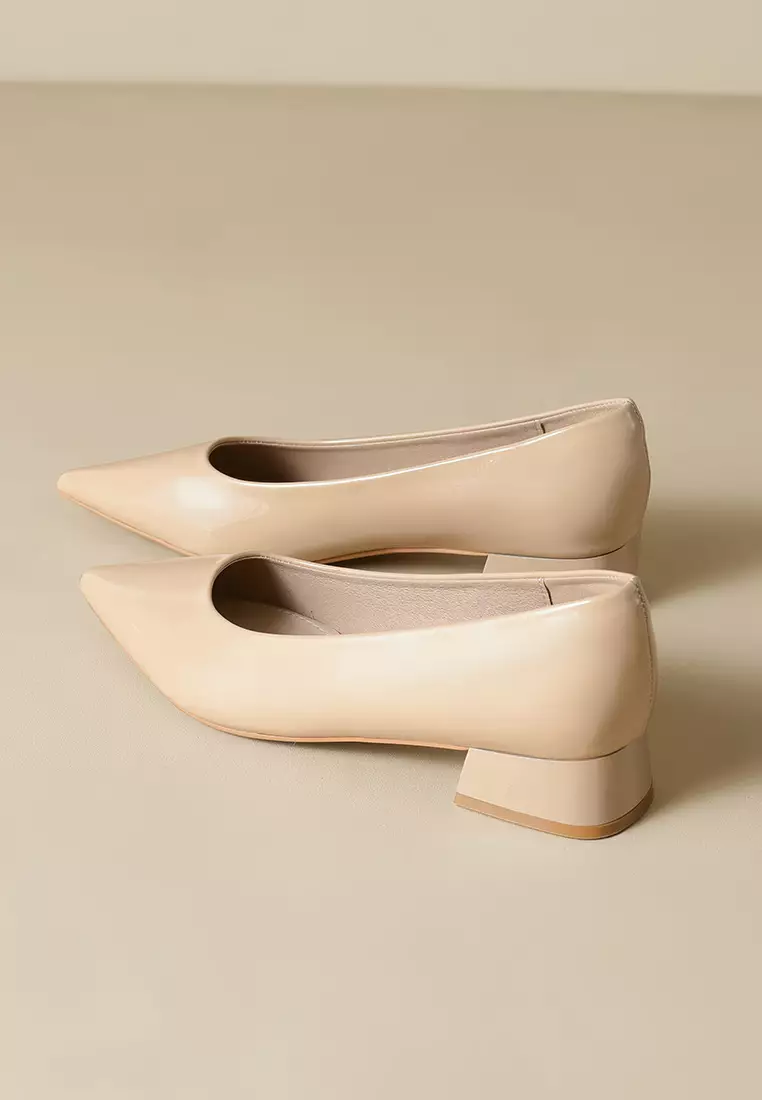 3CM Pointed Chunky Heel Pumps WW5153-1