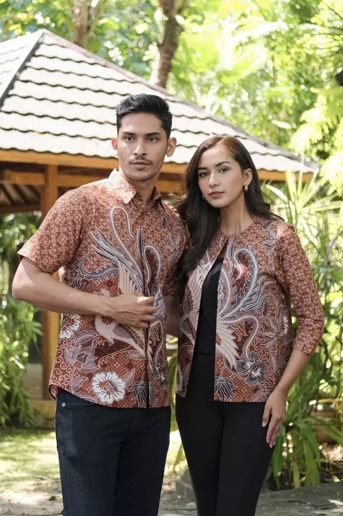 Laskala Brown Kemeja Pria  Pendek Slim Fit
