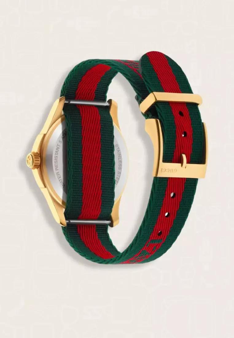 Jam Tangan Wanita Gucci Le Marche Des Merveilles Red Green Embroidered Bee