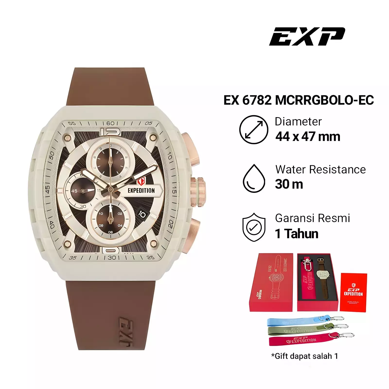 Jam Tangan Pria Expedition E 6782 MC RRGBOLO Eco Ceramic Men Rubber Strap