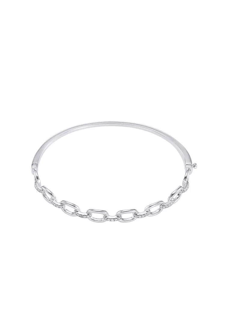 HABIB Round Diamond Bangle in 375/9K White Gold 265300623(B)-WG