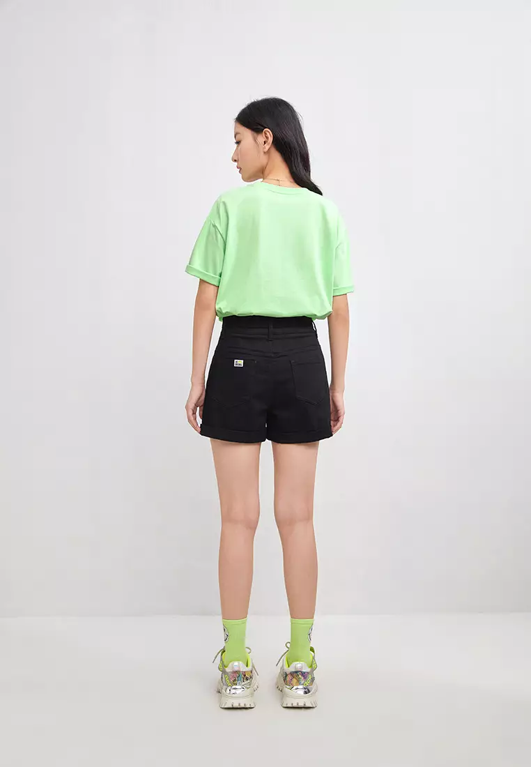 Folded Cuff Denim Shorts