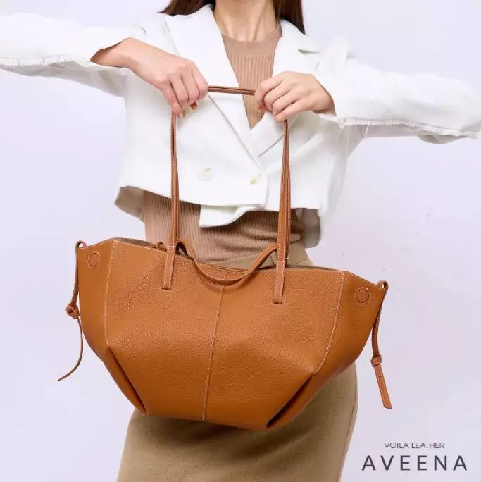 VOILA LEATHER Tas Tote Wanita Kulit Asli Genuine Leather Tote Bag AVEENA Havana