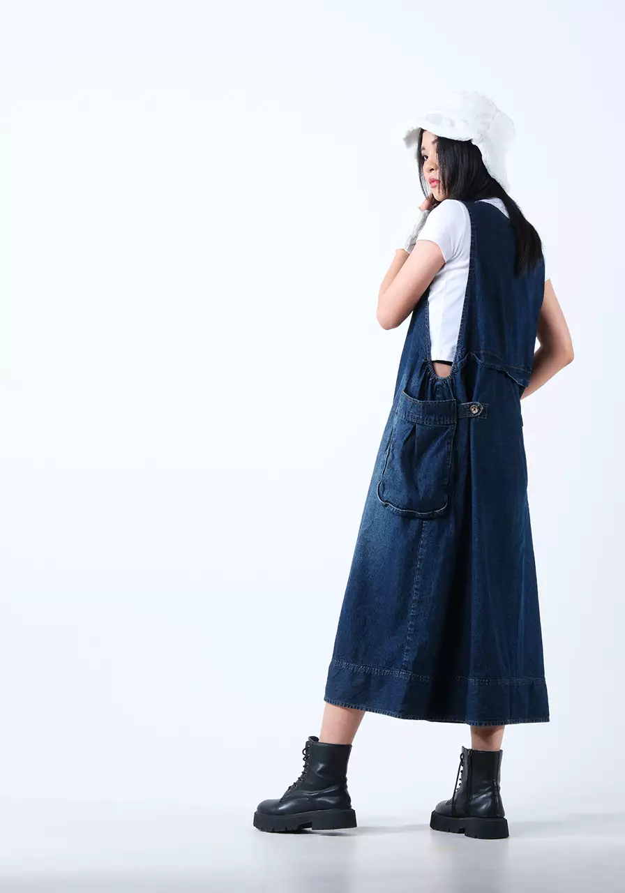 Overall Dress Wanita Mizza Dark Blue