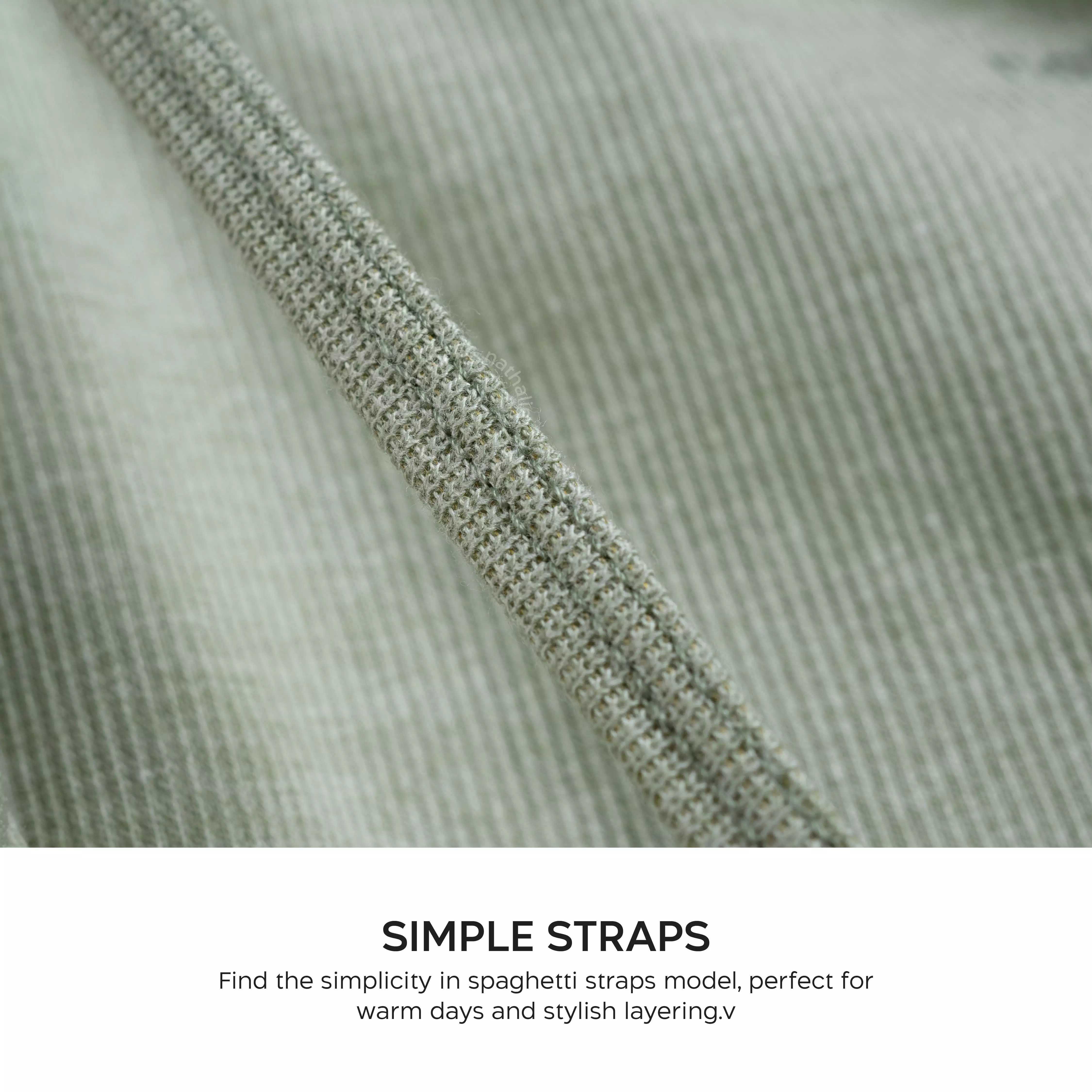 Nathalie Tanktop Cotton Blend Thin Strap NTA 3410 - Hijau