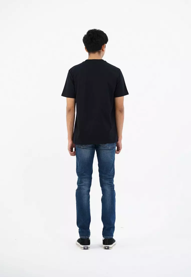 3Second Men's T-Shirt Short Sleeve Regular Fit Cotton Logo Script Hector C690125