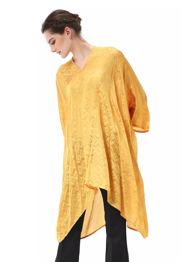 Olaf Atasan Wanita Tunik Kebaya Batik Simple Material Viscose ORIGINAL - Mustard