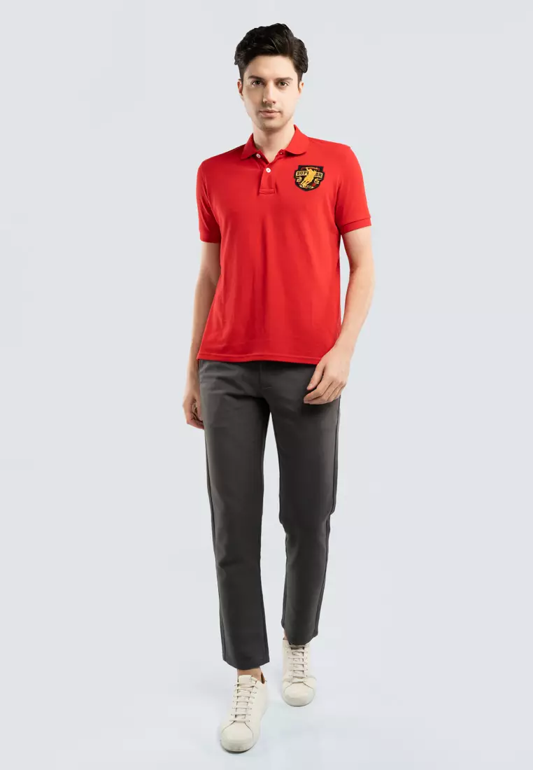 Polo Haus - Men’s Cotton Mix Regular Fit Flat Front Cotton Pant