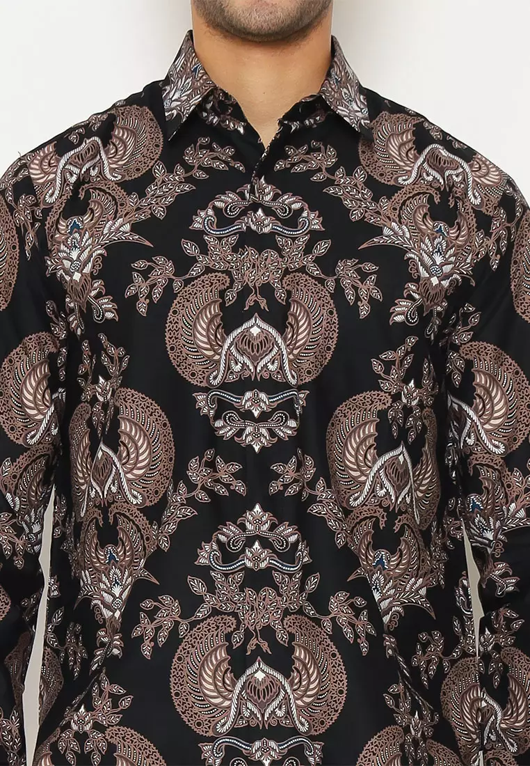 Hadinata Batik Pria Kemeja Panjang Furing Hakim Hanum