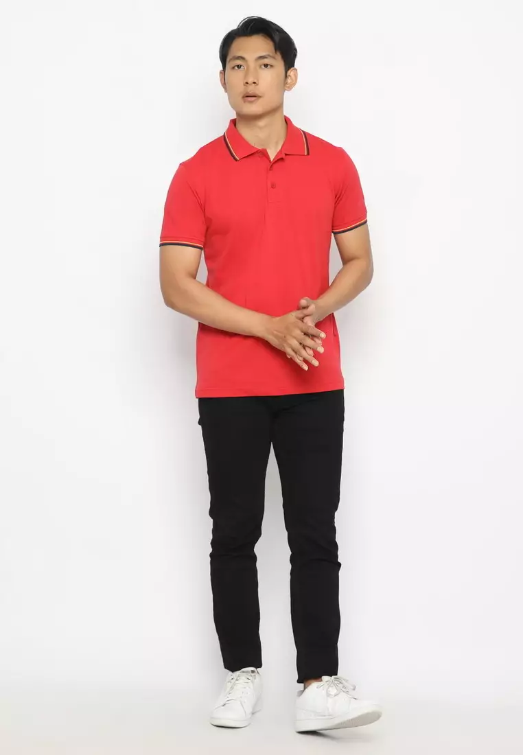 POLICE Polo Shirt Krah Stripes Pria 207200281