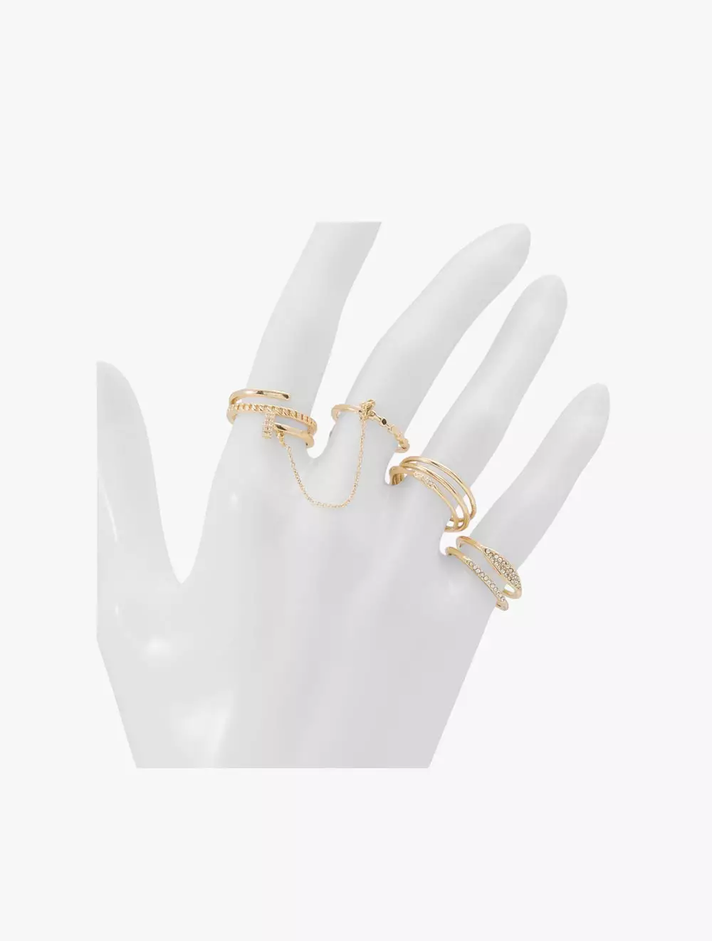 Aldo Ringsies Rings - Gold/Clear Multi