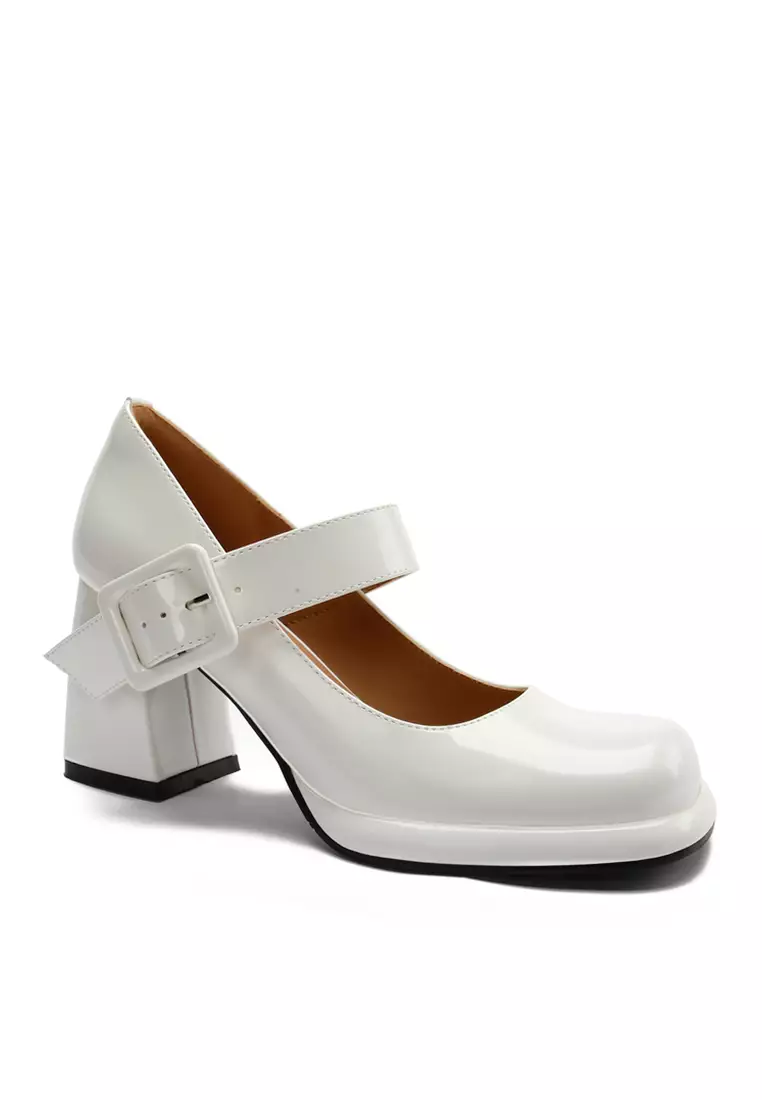 7CM Buckle Strap Patent Leather Mary Jane Shoes TE876-1