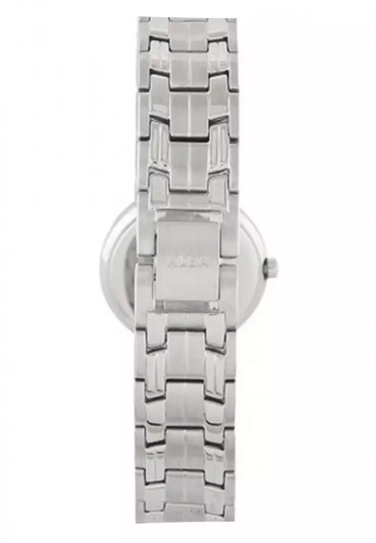 Jam Tangan Wanita Alba Original ATAN05 Strap Stainless Steel Silver Black Dial